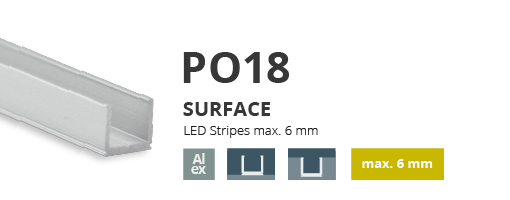 Profil alumini per shirit LED 16
